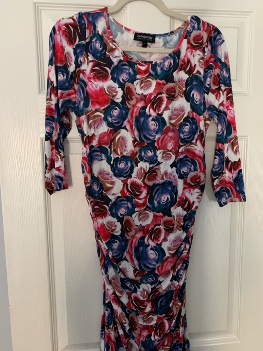 Floral Bodycon Dress in Blue & Pink
